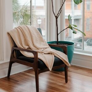 NEW Sea Pines 100% Organic Throw Blanket - Driftwood - 50 x 70